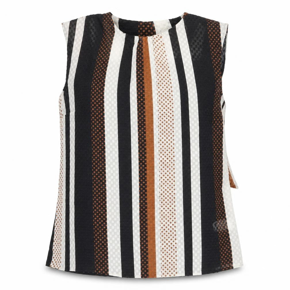 Next Women’s Black Striped Sleeveless Wrap Blouse Size 16 Plus