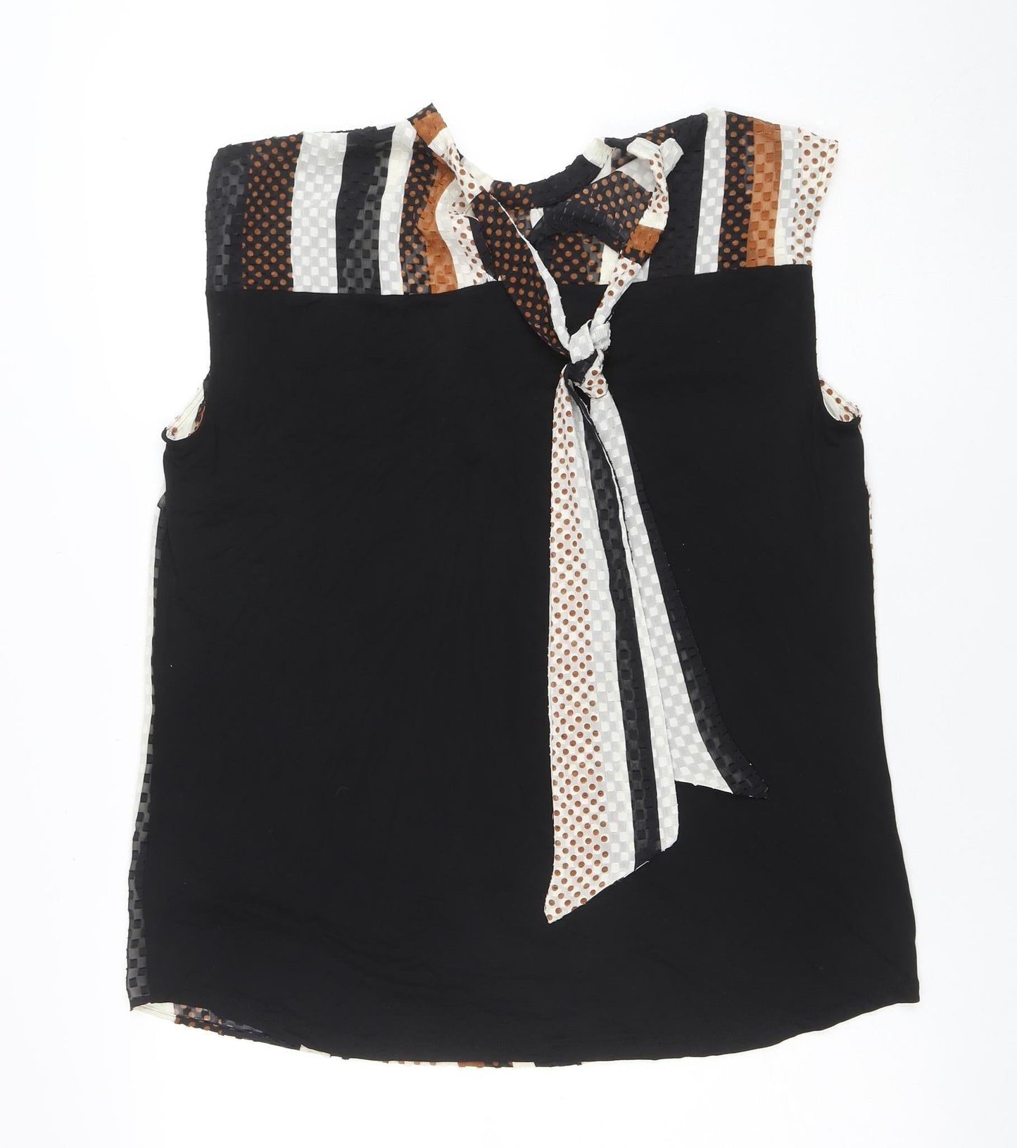 Next Women’s Black Striped Sleeveless Wrap Blouse Size 16 Plus