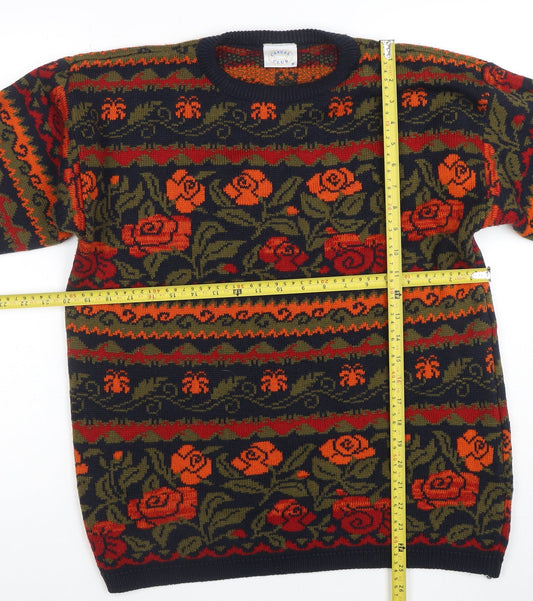 Casual Club Women's Multicoloured Floral Knit Jumper M