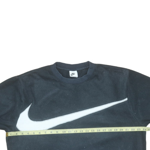 Nike Men's Black Fleece Pullover Sweatshirt L Logo Crew Neck