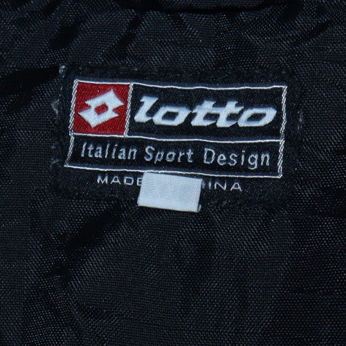 Lotto Men's Grey Black Windbreaker Jacket Hooded Size M