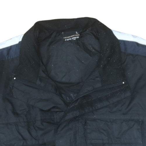 Explorer Men's Black L Waterproof Belted Motorcycle Jacket