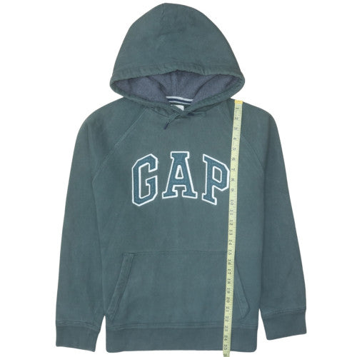 GAP Mens Green Pullover Hoodie M Fleece Lined Logo Sweatshirt