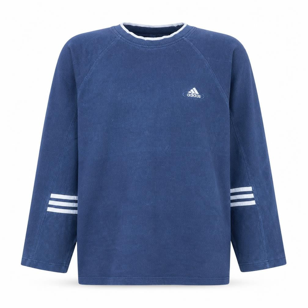 Adidas Men's Blue Crew Neck Pullover Sweatshirt Size M