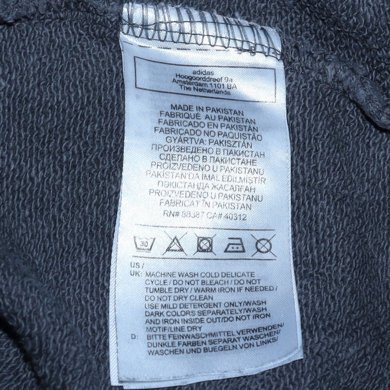 Adidas Mens Grey Pullover Hoodie Size M Regular Fit Logo Sweatshirt