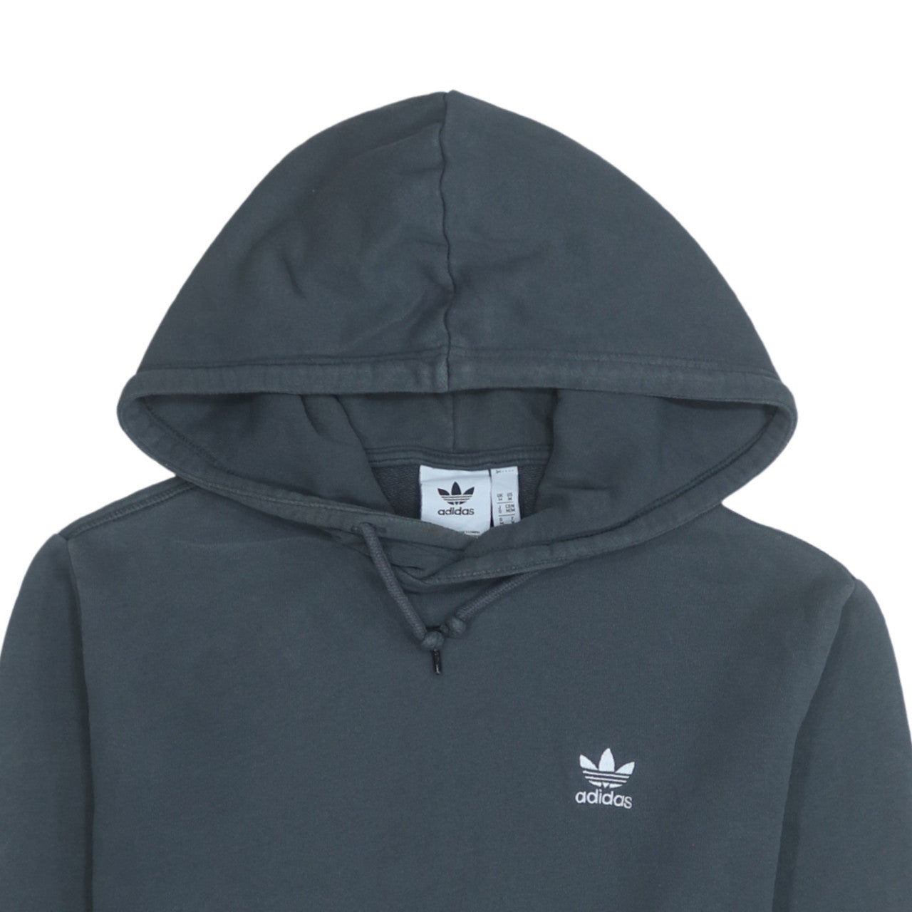 Adidas Mens Grey Pullover Hoodie Size M Regular Fit Logo Sweatshirt