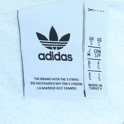 Adidas Women White Crew Neck Pullover Sweatshirt Size M