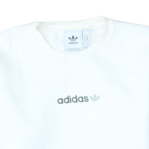 Adidas Women White Crew Neck Pullover Sweatshirt Size M