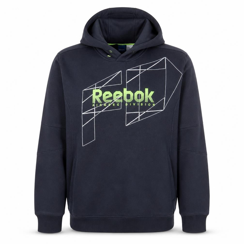 Reebok Men's Black XL Pullover Hoodie Fitness Graphic Fleece