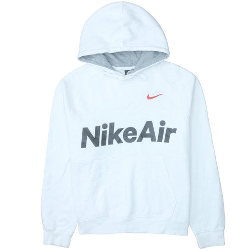 Nike Men's White Pullover Hoodie M Sports Graphic Fleece Sweatshirt