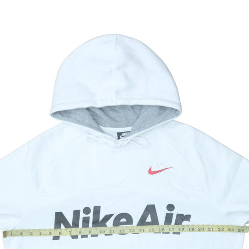 Nike Men's White Pullover Hoodie M Sports Graphic Fleece Sweatshirt