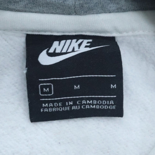 Nike Men's White Pullover Hoodie M Sports Graphic Fleece Sweatshirt