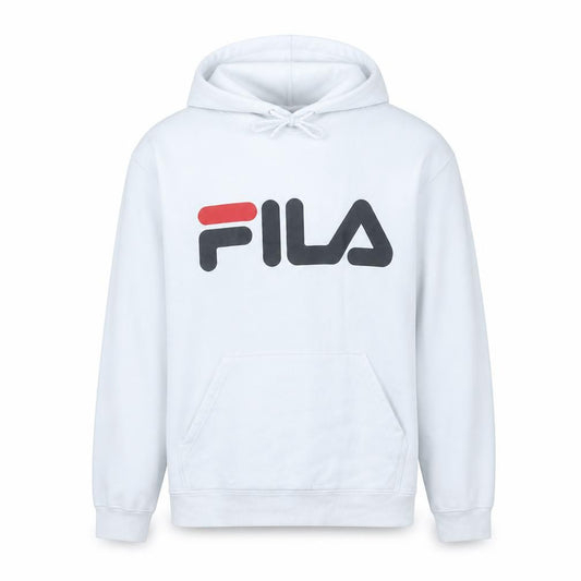 FILA Mens White Pullover Hoodie M Graphic Logo Sweatshirt
