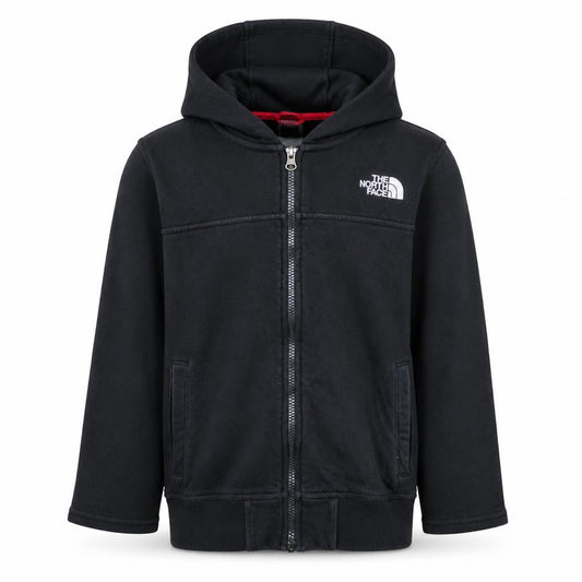 The North Face Boys Black Full Zip Hoodie L/G Cotton Blend Casual