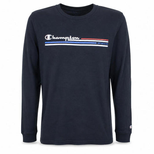 Champion Men's Black Long Sleeve Graphic Logo T-Shirt Size S