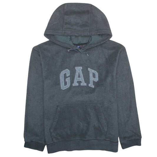 GAP Men's Grey Pullover Hoodie Medium Regular Fit Fleece Logo Sweatshirt