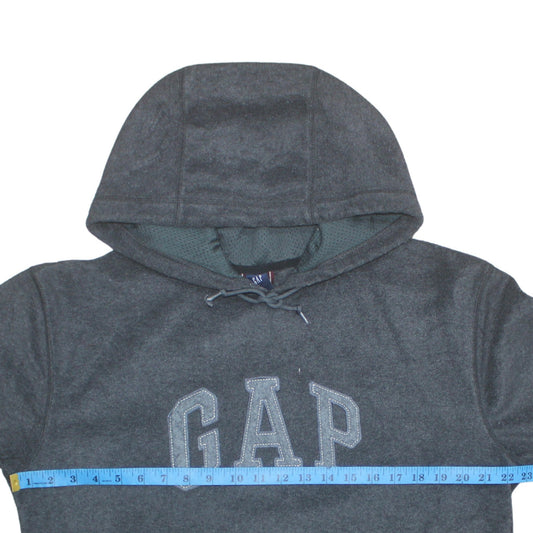 GAP Men's Grey Pullover Hoodie Medium Regular Fit Fleece Logo Sweatshirt