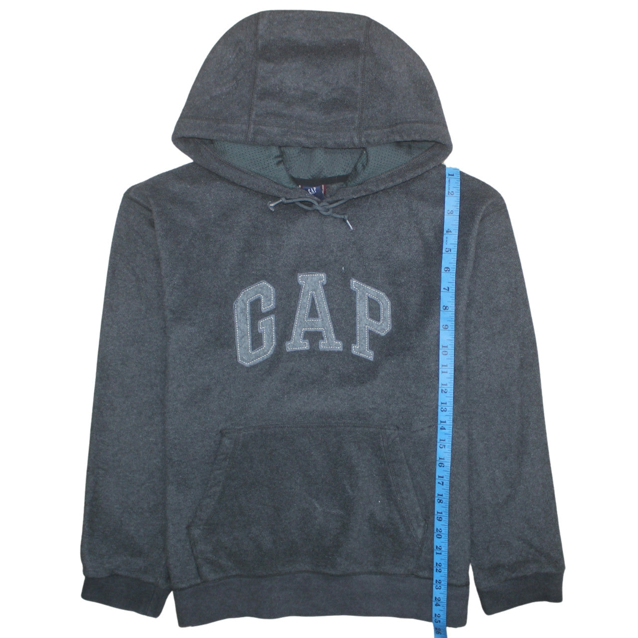 GAP Men's Grey Pullover Hoodie Medium Regular Fit Fleece Logo Sweatshirt