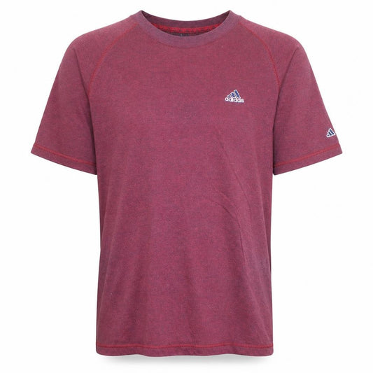 Adidas Men's Red Crew Neck Short Sleeve Cotton Blend T-Shirt Size L