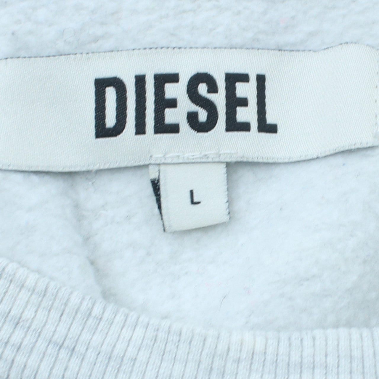 Diesel Womens Grey Pullover Sweatshirt L Logo Crew Neck Casual