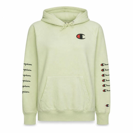 Champion Women's Yellow Pullover Hoodie Small Cotton Logo Jumper
