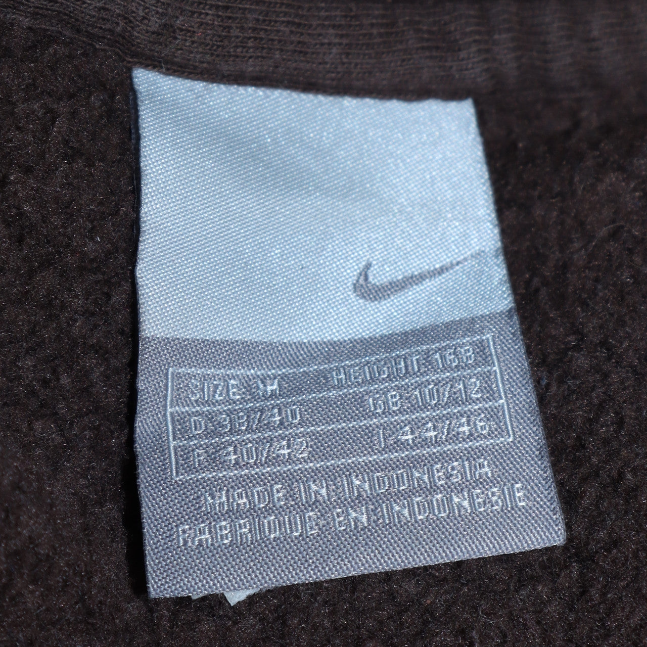 Nike Women Brown Full Zip Hoodie M Fleece Lined Casual Sweatshirt
