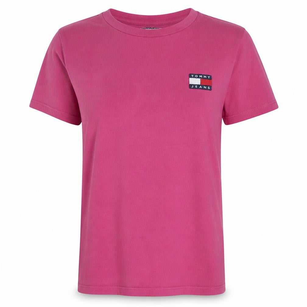 Tommy Jeans Womens Pink Cotton Short Sleeve Crew Neck T-Shirt L