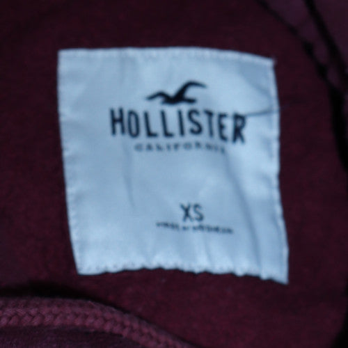 Hollister Womens Burgundy Pullover Hoodie XS Cotton Blend