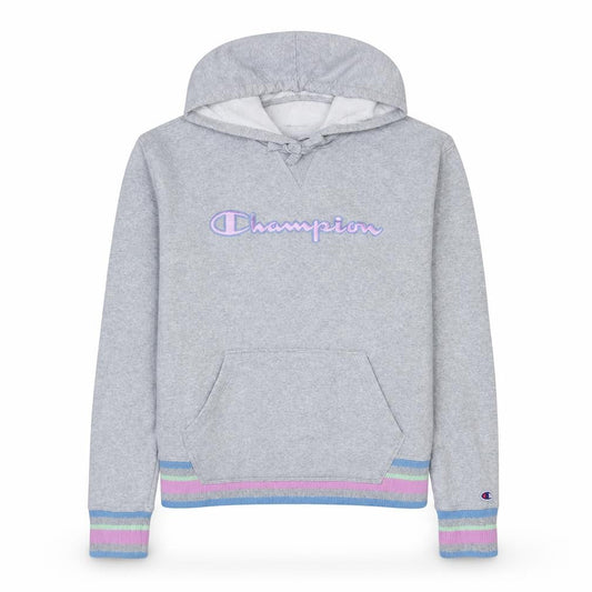 Champion Women's Grey Pullover Hoodie Small Logo Embroidered