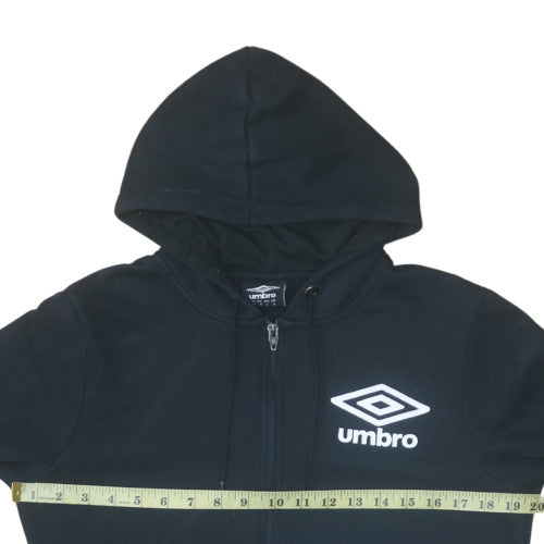 Umbro Men's Black Full Zip Hoodie Medium Sportswear Fleece