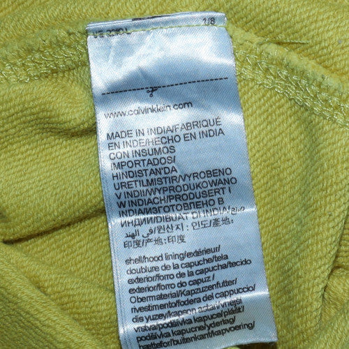 Calvin Klein Jeans Men's Yellow Pullover Hoodie Size S