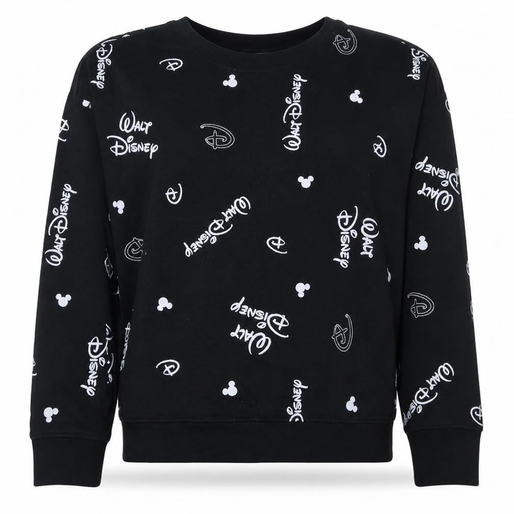 Disney x Primark Women Black Walt Disney Logo Sweatshirt L 14/16