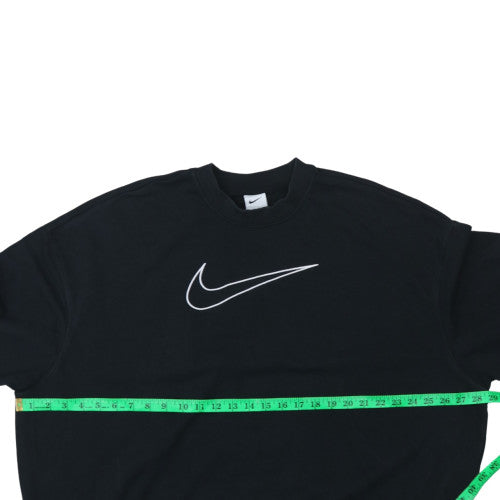 Nike Women Black XL Pullover Sweatshirt Dri-Fit Logo Crew Neck