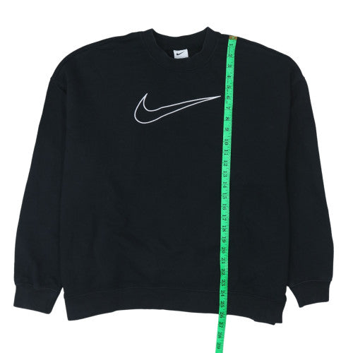 Nike Women Black XL Pullover Sweatshirt Dri-Fit Logo Crew Neck