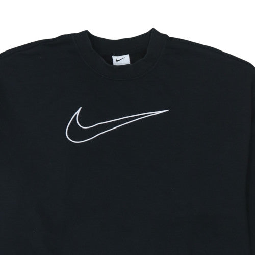 Nike Women Black XL Pullover Sweatshirt Dri-Fit Logo Crew Neck