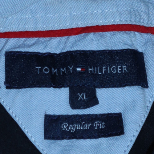 Tommy Hilfiger Men's Black Cotton Regular Fit Polo Shirt XL