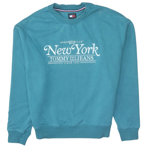 Tommy Jeans Men's Blue Crew Neck Embroidered Sweatshirt M