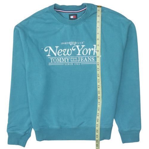 Tommy Jeans Men's Blue Crew Neck Embroidered Sweatshirt M