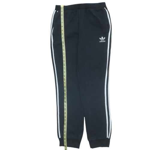 Adidas Mens Black S Sweatpants Jogger Trousers with White Stripes