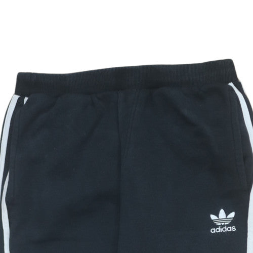 Adidas Mens Black S Sweatpants Jogger Trousers with White Stripes