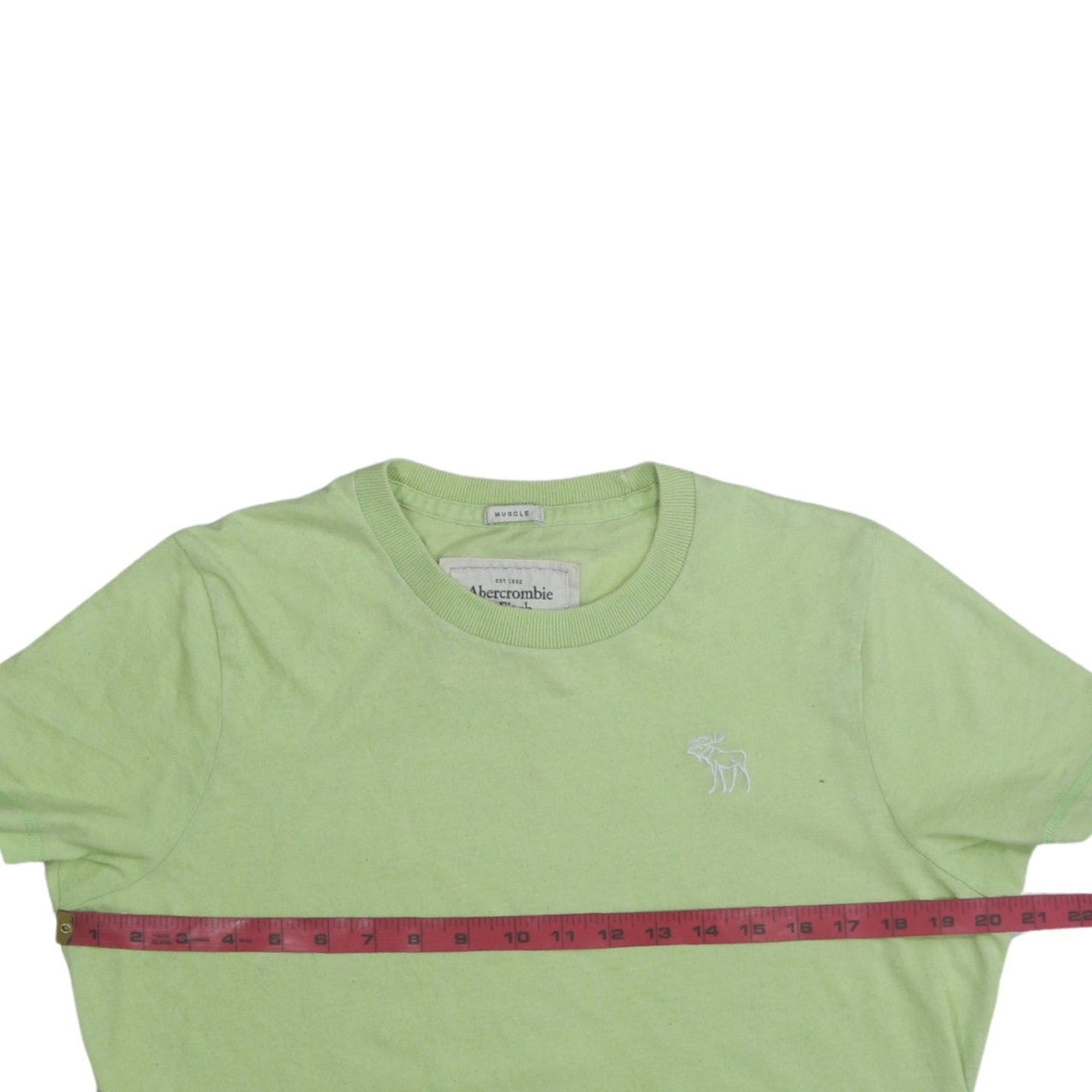 Abercrombie & Fitch Men's Green Crew Neck Muscle Fit T-Shirt Size L