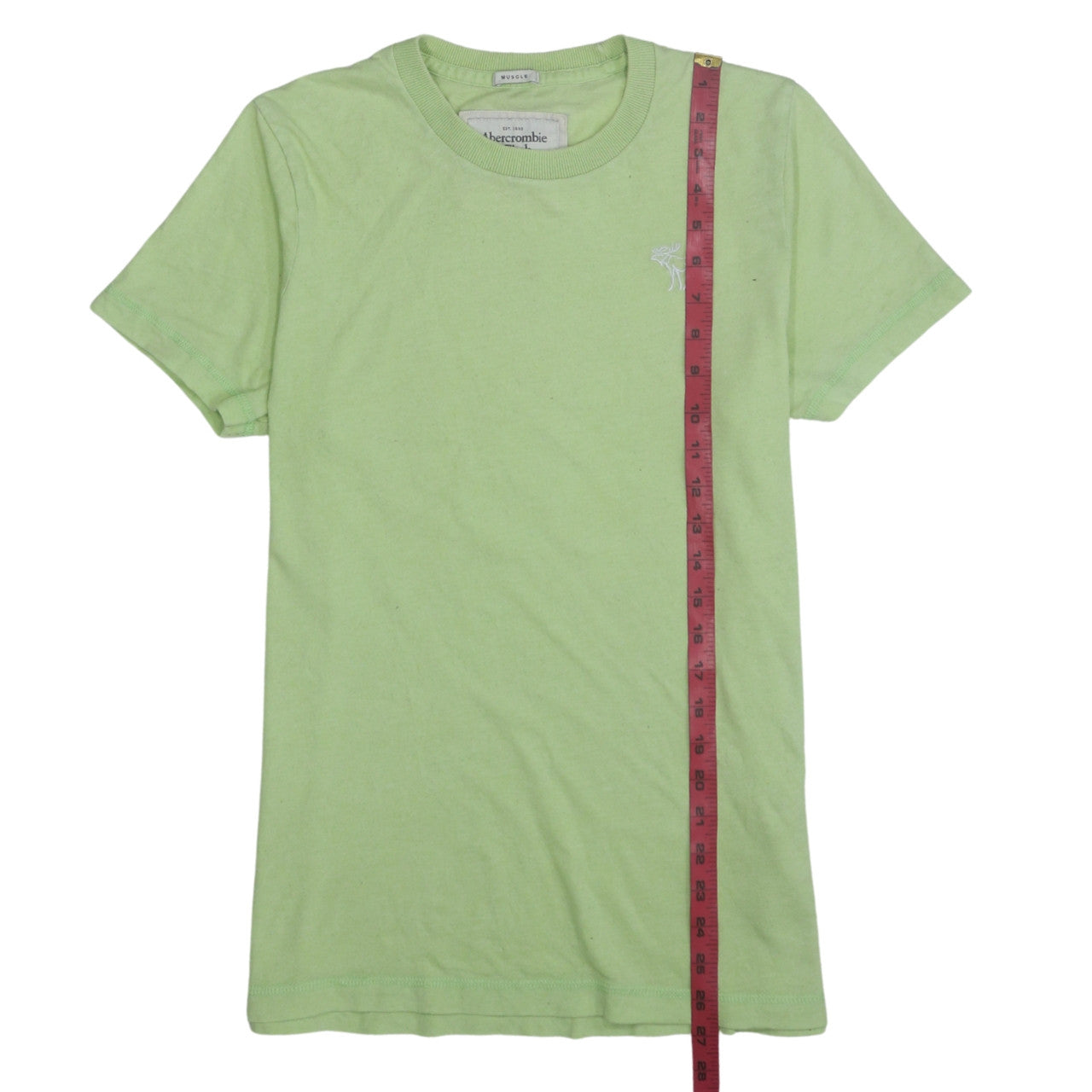 Abercrombie & Fitch Men's Green Crew Neck Muscle Fit T-Shirt Size L