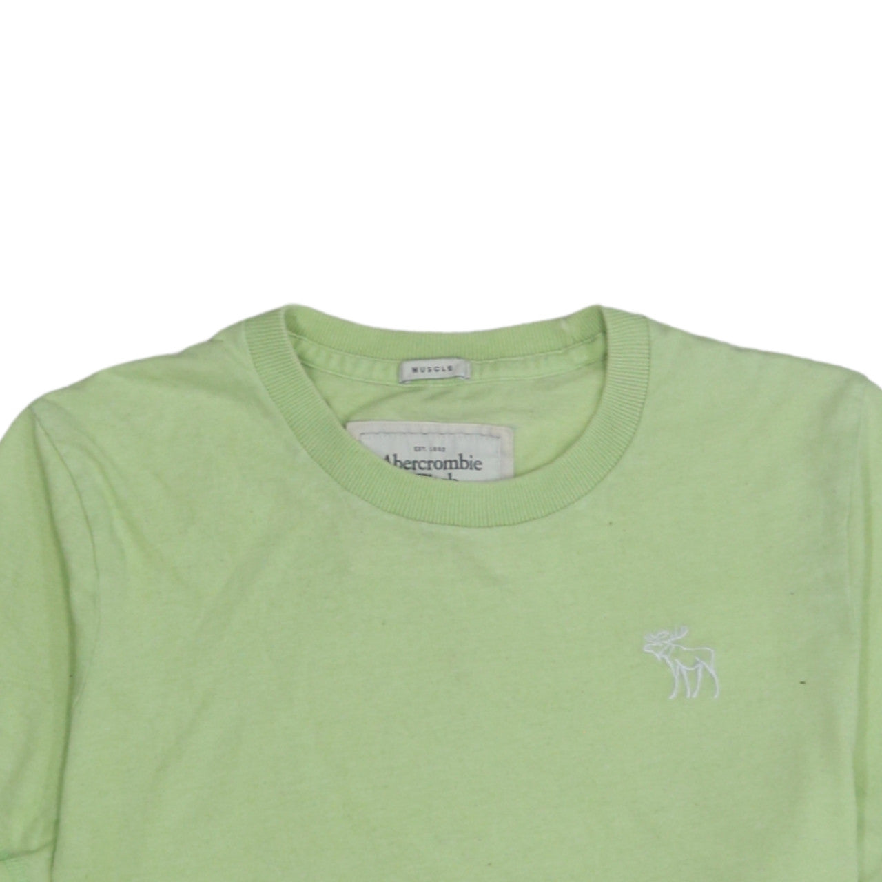 Abercrombie & Fitch Men's Green Crew Neck Muscle Fit T-Shirt Size L