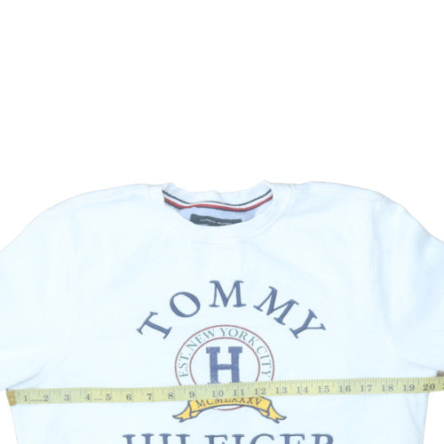 Tommy Hilfiger Men's White Crew Neck Pullover Sweatshirt S