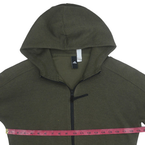Adidas Men's Green Full Zip Hoodie Size S Lightweight Sportswear