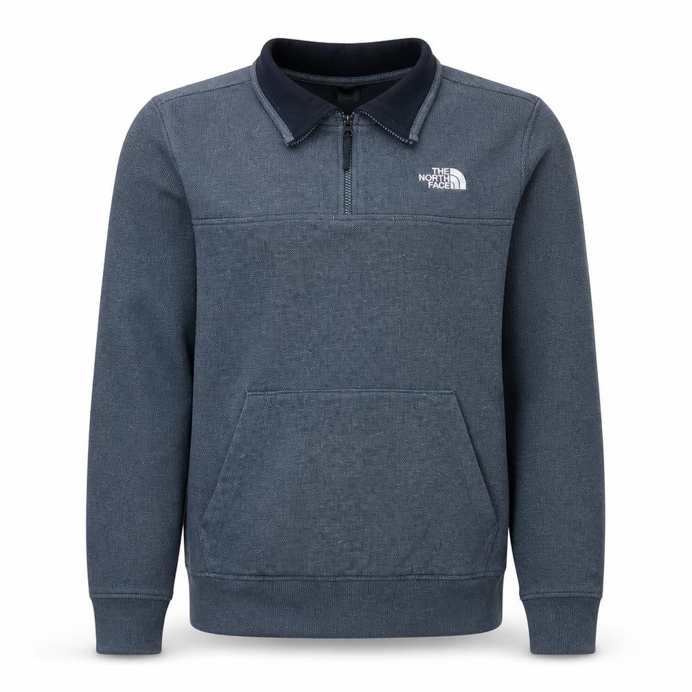 The North Face Men's Grey 1/4 Zip Collared Sweatshirt Size M