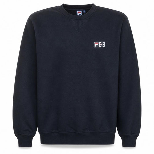 Fila Men's Black Small Crew Neck Sweatshirt Logo Cotton Blend