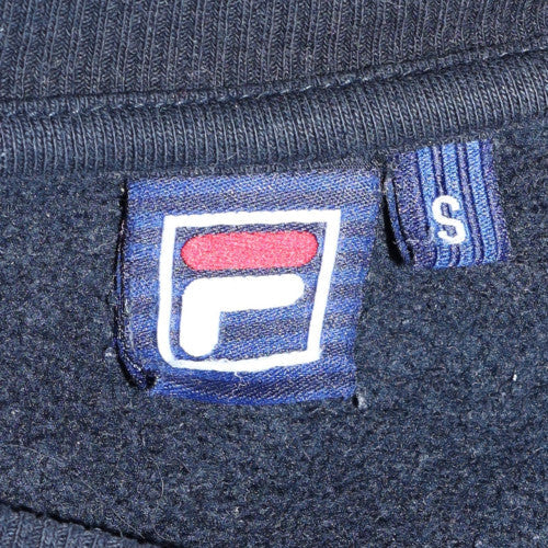 Fila Men's Black Small Crew Neck Sweatshirt Logo Cotton Blend