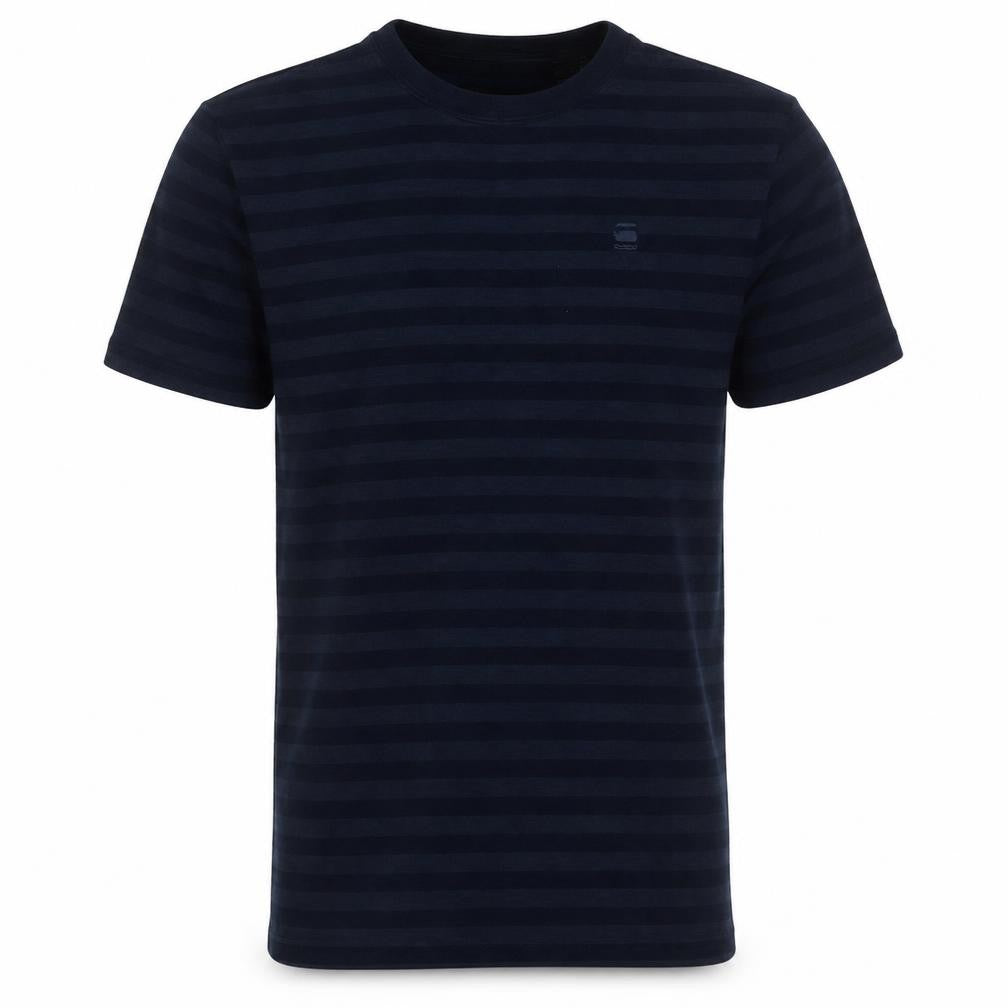 G-Star RAW Men's Blue Striped Slim Fit Cotton T-Shirt M