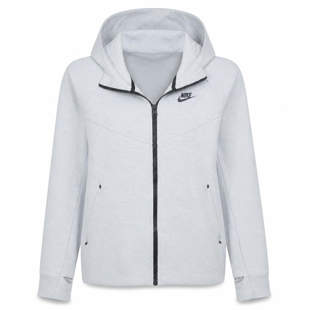 Nike Women's Grey Full Zip Hoodie Small Cotton Blend Sportswear